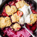 Skillet Mixed Berry Buttermilk Cobbler