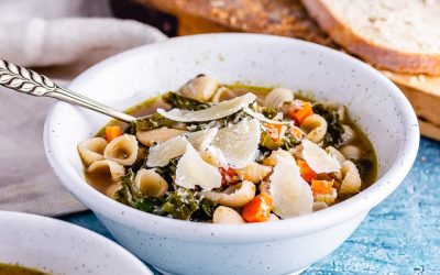 Veggie Pesto Pasta Soup